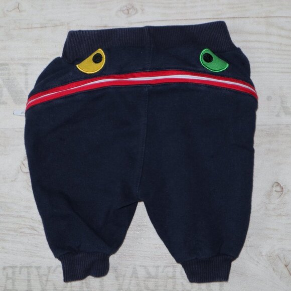 Truly Scrumptious Baby Pants 3M Navy Blue Zip-Back Monster Face - Picture 3 of 5